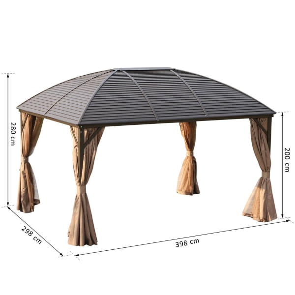 Rootz Garden Pavilion -juhlateltta - Brons, Bruin - Alumiini, Staal, Polyesteri - 156,69 cm x 117,32 cm x 110,24 cm