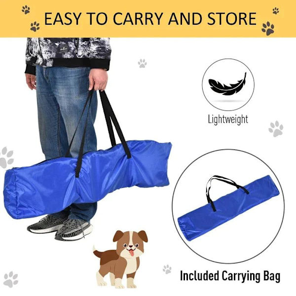 Rootz Dog Agility Set - 3-in-1 Pet Training Set - High Jump - Round Rods - Easy To Carry - Yellow