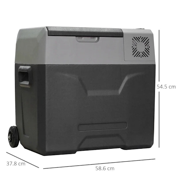 Rootz bilkøleskab - Køleboks - Touch Display - 2 hjul - Teleskophåndtag - Bilkøleskab - Aluminiumsplastik - Grå - 58,6L x 37,8W x 54,5H cm