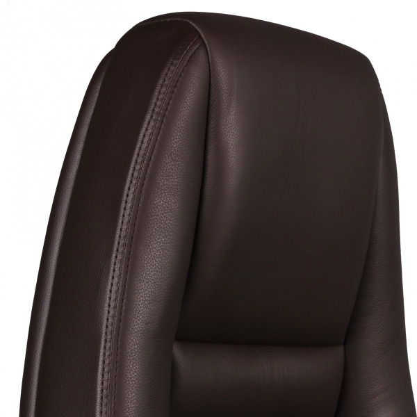 Rootz Executive Office Chair - Äkta läder - Vridbar skrivbordsstol - Ergonomisk design, Integrerat svankstöd, Multi-Block Rocker Mechanism - Brun & Si