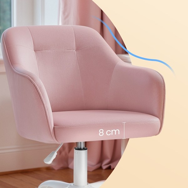 Rootzin toimistotuoli - kääntyvä tuoli - pöytätuoli - ergonominen mukavuus - 64 cm x 64 cm x (83-93) cm