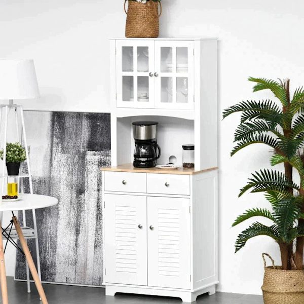 Rootz Köksskåp - Köksskåp - Förvaringsskåp - Skåp - Dörrar Och 2 lådor - MDF/Gummiträ - Vit - 68 x 39,5 x 170 cm
