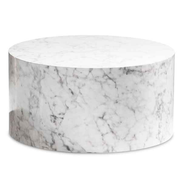 Rootz Elegant sofabord - Rundt bord - Marmorlook - Hvid - Fjernb