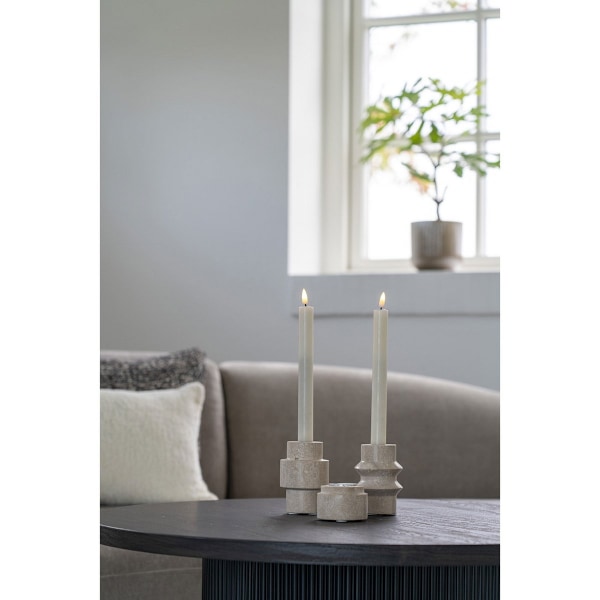 Rootz travertinljushållare - natursten - beige dekor accent - förbättrar atmosfären - Ø7x10cm