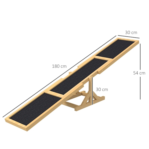 Rootz Dog Rocker - Agility Trainer - Dog Bouncer - Not -Slip Surface - 180 cm x 30 cm x 30 cm - Holder op til 50 kg