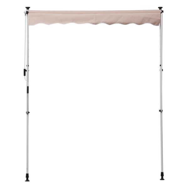 Rootz Markis - Klämmarkis - Ledarmsmarkis - Solskydd - Fällarm - Handvev - Aluminium - Krämfärgad - Vit - 200 X 150 Cm