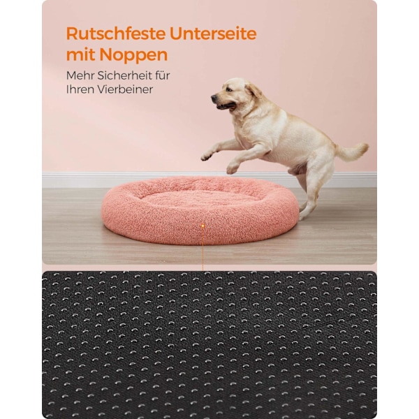 Rootz Plys Hundeseng - Dyreseng - Blød pude - Plysmateriale - PP Fyld - 120 cm x 20 cm - Pink - 3,2 kg