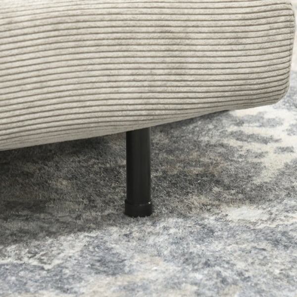 Rootz Bäddsoffa - Dagbädd - Bäddbar soffa - Tyg i linnelook - Ben av bokträ - Grå - 141cm x 90cm x 81cm