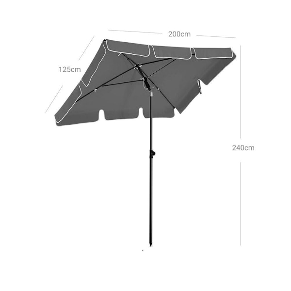 Rootz Parasol - Strandparasol - Udendørs parasol - Balkonparasol - Haveparasol - Parasol - Parasol - Parasol Parasol - Strandparasol - Markedsparasol