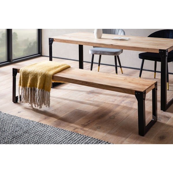 Rootz Massiv spisebænk - Industriel stil - Håndlavet siddepladser - Unikt trækorn - Acacia Wood - 160 cm x 40 cm x 45 cm