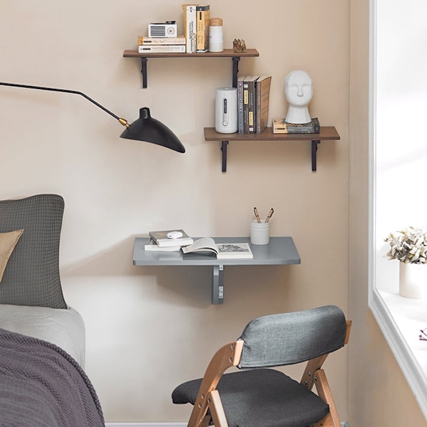 Rootz vægmonteret klapbord - Køkkenbord - Skrivebord - Pladsbesparende design - Ideel til små rum og børneværelser - Holdbar MDF-konstruktion - 60 cm