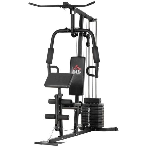 Rootz Multi-motion Gym Station - 45 Kg Vægtblok - Full Body Workout - Stål - Sort - 180 x 108 x 200 cm