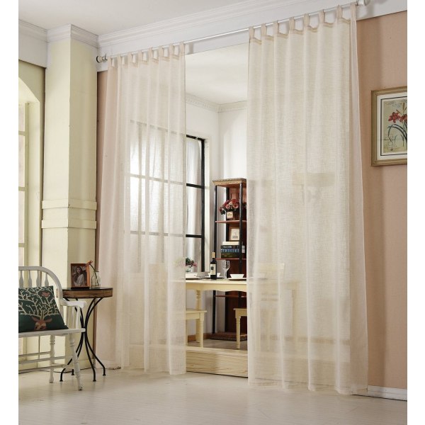 Rootz Transparent Gardiner - Draperier - Fönsterbeklädnader - Fönsterbeklädnader - Sheers - Paneler med linnelook - Rumsaccenter - Kräm - 140x225cm