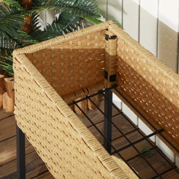 Rootz Upphöjd bäddplanterare Trädgårdsbädd - Förhöjd plantering - Utomhusplanterare - Slitstark PE-rotting - Ergonomisk design - Mångsidiga plantering