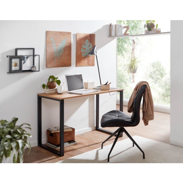 Rootz skrivebord eg indretning - sort 120x60x76 cm design computerbord - Kontorbord til hjemmekontor Small Hell - Arbejdsværelse laptop bord med metal