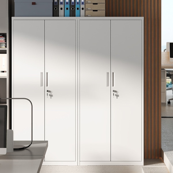 Rootz Multi -Purpose File Cabinet - Storage Cabinet - Powder -Coated Steel - Holdable - 40x80x180cm - Matt White