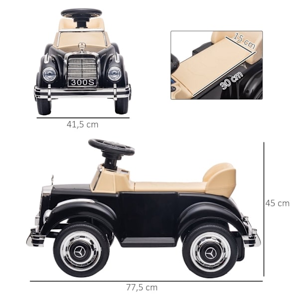Rootz Ride-On-barnbil - Elbil för barn - Leksaksfordon - Förvaringsutrymme - Anti-rollover-enhet - 77,5 cm x 41,5 cm x 45 cm - Plast och metall - Svar