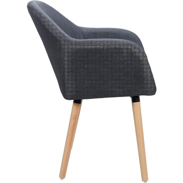 Rootz Ergonomic Chair - Kontorsstol - Lounge Chair - Bekväm linneklädsel - Hållbara massiva träben - Mångsidig design - 40cm x 40cm x 82cm