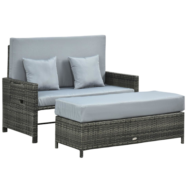 Rootz Lounge Sohva 2-istuttava - Harmaa - Pe, metalli, polyesteri - cm x 50,59 cm x 36,61 cm