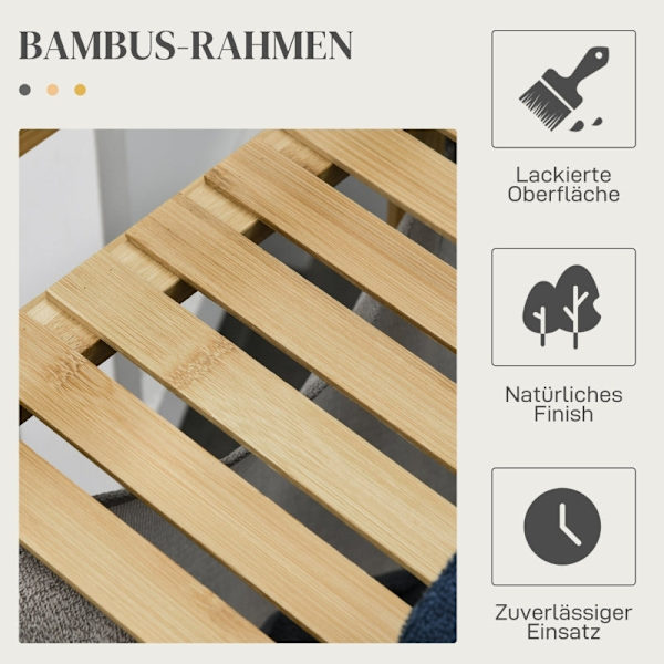 Rootz tvättuppsamlare med två rymliga korgar - Tvättsorterare - Bamburam - Övre hyllor - 64cm x 33cm x 73cm