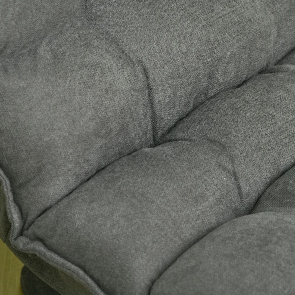 Rootz Golvsoffa - Fåtölj - Lässtol - Swivel Linen Look - Grå - 62cm x 70cm x 95cm