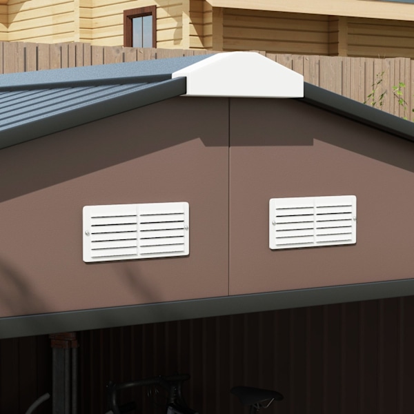 Rootz Tool Shed - Weatherfast Garden Shed - Stålopbevaring - Ventileret - 340 cm x 386 cm x 200 cm