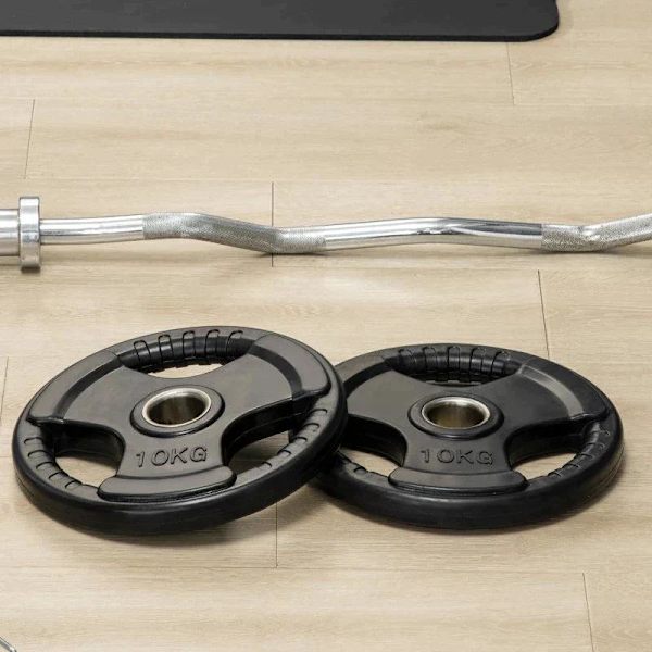 Rootz Viktskivor - Set med 2 Viktskivor - Multifunktionella Viktskivor - 10 kg per tallrik - Golvvänlig - Gummibeläggning - Metall - Svart
