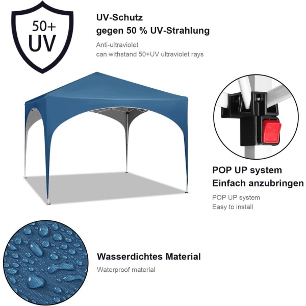 Rootz Premium Outdoor Gazebo - Eventtelt - Festoverdækning - Robust konstruktion - Vandtæt - Justerbar højde - 3x3m