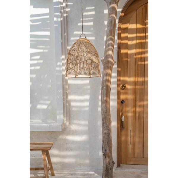 Rootz Bala -riipus - Boho -lamppu - Rattan Light - silmiinpistävä sisustus - 40 cm x 40 cm x 42 cm