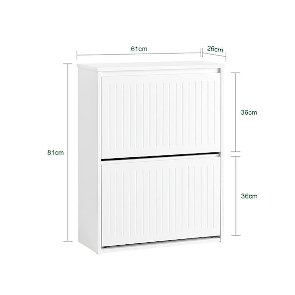 Rootz Justerbart Skoskab - Skovipper - Skostativ - Alsidig opbevaring - Justerbare rum - MDF-konstruktion - 61cm x 81cm x 26cm