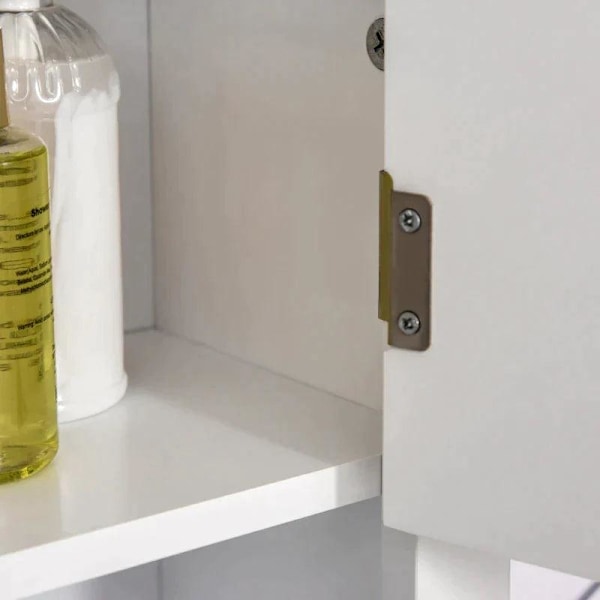 Rootz Cabinet - Bathroom Cabinet - Kitchen Cabinet - Wall Cabinet - Bathroom Shelf - Wood - White - 60 x 19.8 x 58 cm