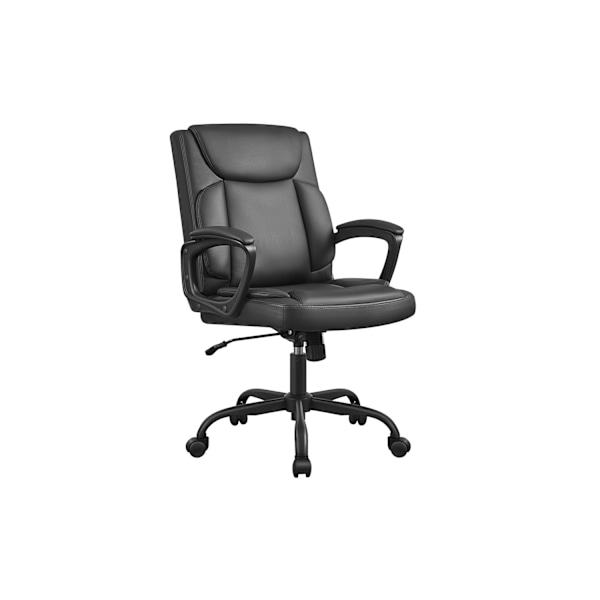 Rootz Ergonomic Office Chair - Svart Executive Chair - Swivel Skrivbordsstol - Ergo Comfort - 70 x 66 x (92-102) cm - PU/Nylon - 46-56cm Sitthöjd