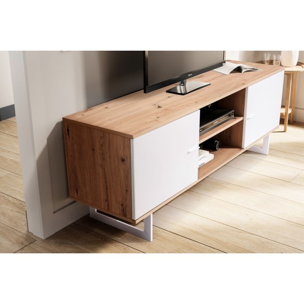 Rootz Lowboard 150 cm TV-skab - Underholdningsenhed - Mediekonsol - Moderne design - Rummelig opbevaring - Kontrasterende farver - 150 cm x 55 cm x 40