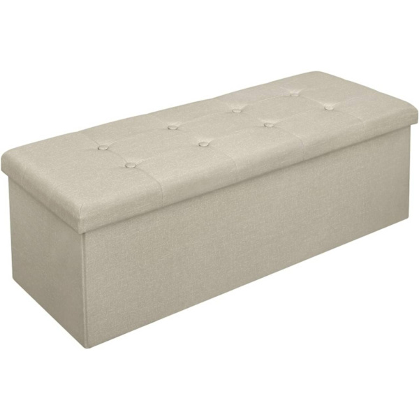 Rootz stoppad hopfällbar förvaringsbänk - ottomansk - hopfällbart fotstöd - skum med hög densitet - utrymmesbesparande - hållbart - 110 cm x 38 cm x 3