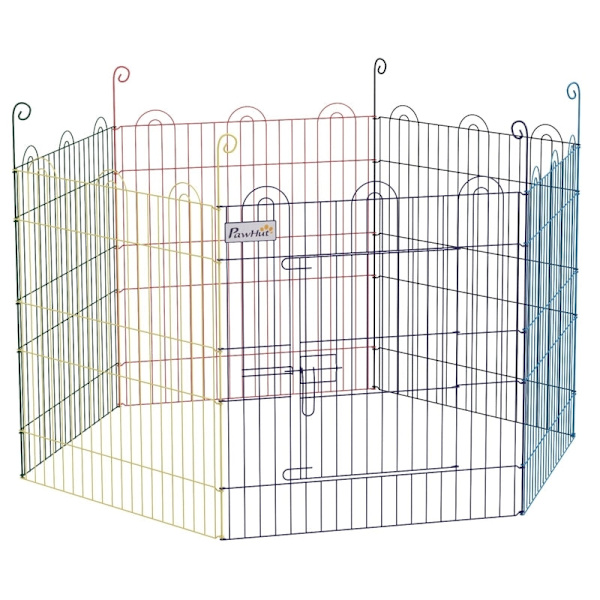 Rootz Outdoor Run Puppy Playpen - Monipuolinen lemmikkipentu - Pentujen leikkipiha - Kestävää metallia - Helppo asennus - Värikäs - Ø120 x 60H cm