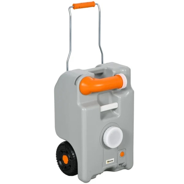 Rootz spillvattentank - Rullbar - Stänkfri tömning - Volym 22L - Ren avfallshantering - Metallhandtag - HDPE Plast - Grå - 33W x 26D x 53H cm