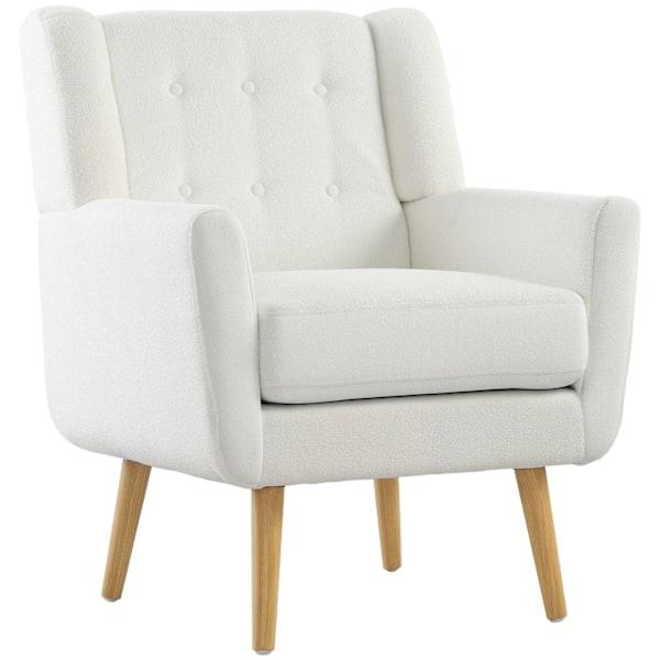 Rootz Wing Chair - fåtölj - klädd fåtölj - Maximal komfort - 72x75x89cm - vit