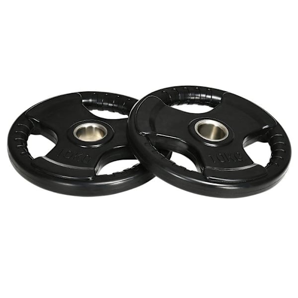Rootz Viktskivor - Set med 2 Viktskivor - Multifunktionella Viktskivor - 10 kg per tallrik - Golvvänlig - Gummibeläggning - Metall - Svart