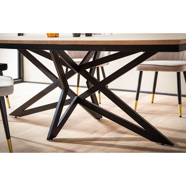 Rootz Industrial Dining Table - Massivt bord - Rektangulärt träbord - Unik design - 200 cm x 100 cm x 77 cm