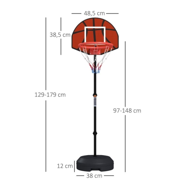 Rootz SPORTNOW basketställ - Justerbar höjd - Magnetisk darttavla - Dubbel funktionalitet - Robust konstruktion - 38,5 cm x 48,5 cm Bakpanel - Stål &