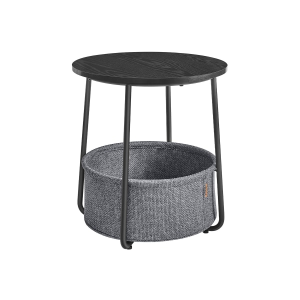 Rootz 2-delt sidebord - Endebord - Natbord - Spånplade Stål Polyesterstof - 45 cm x 50 cm - 39,6 cm x 18,2 cm - Letvægts - Holdbar - Nem montering