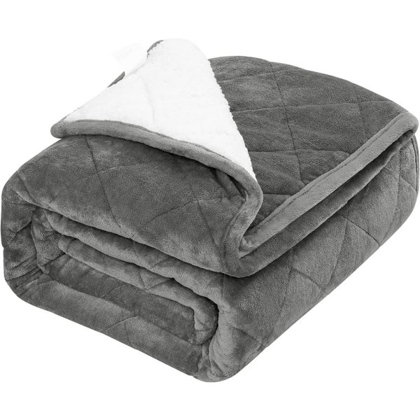 Rootz vægtet terapitæppe - Angstlindrende tæppe - Stresstæppe - Dobbeltsidet flannel & sherpa - Dyb trykstimulering - Jævn vægtfordeling - Holdbar kon