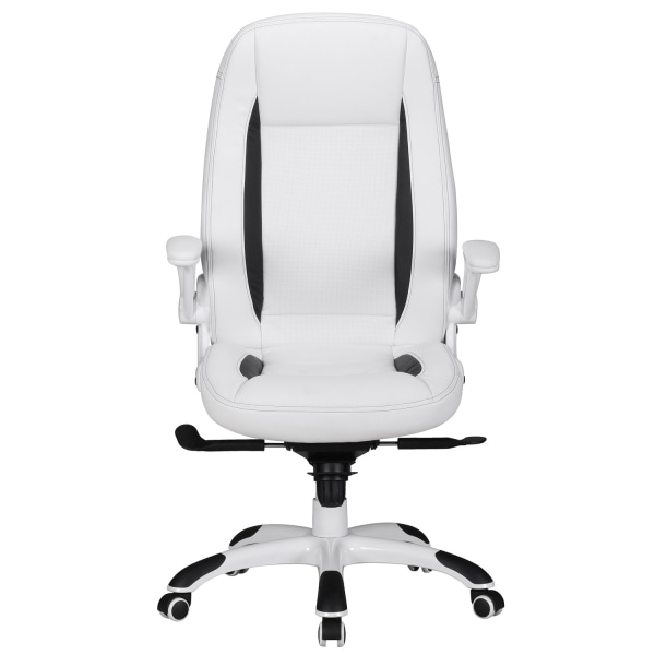 Rootz Executive Chair - Högglans konstläder - Vit kontorsstol - Bekväm, justerbar, hopfällbar - 72cm x 58cm x 122-128cm