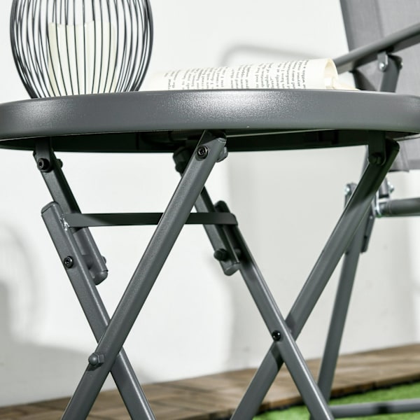 Rootz sammenfoldelig sidebord - udendørs foldningsbord - kompakt gårdhavebord - vejrbestandig og let at rengøre - 45 x 45 x 50 cm