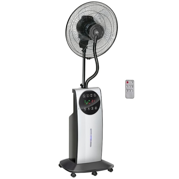 Rootz 2-in-1 -tuuletin - Jalustatuuletin - Sumutuuletin - Säädettävät sumutteen tasot - Aromaterapiayhteensopiva - Ohjelmoitava ajastin - Ø 44,5 x 135