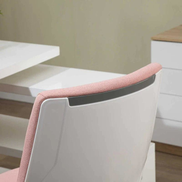 Rootz Kontorstol - Skrivebordsstol - Hjemmekontorstol - Med Vippefunktion - Pink/Hvid - 62x69x92-100 cm