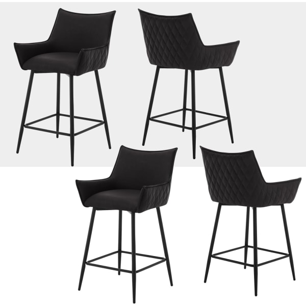Rootz Vintage Barpall i konstläder - Retro Barstol - Industriell bänkpall - Bekväma sittplatser - Robust design - Golvskydd - 51cm x 90cm x 49cm