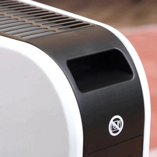 Rootz Heater - Varmeblæser - Elvarmer - LED lys med 3 niveauer - Timervarmer - Plast - Hvid - 60 x 18,5 x 39,5 cm