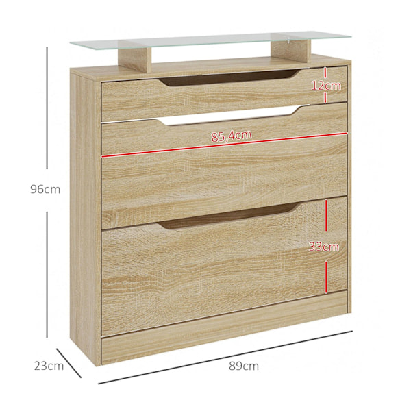 Rootz Shoe Cabinet - Storage Unit - Entryway Organizer - Justerbar design - 89L x 23W x 96H cm