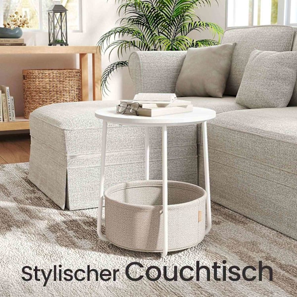 Rootz Pyöreä sivupöytä - Pieni sohvapöytä - Compact Table - Helppo säilytys - 45 cm D x 50 cm H
